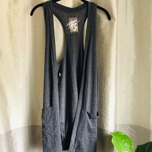 VOLCOM Gray Long Cardigan
